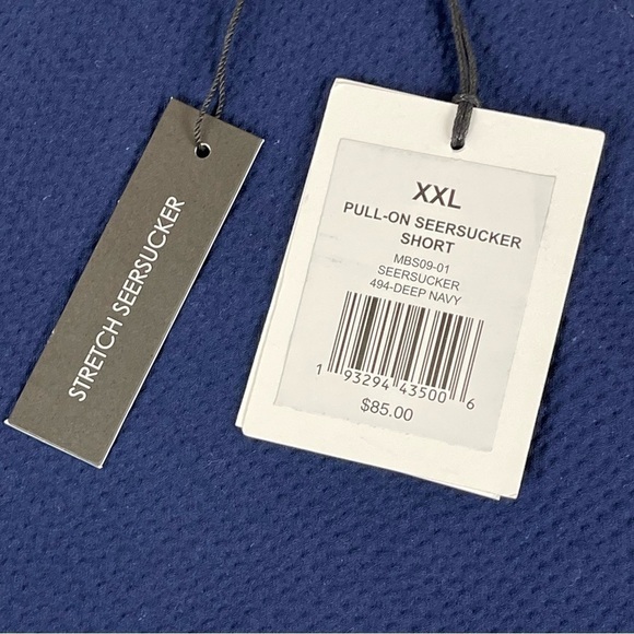Onia Pull-On Stretch Seersucker (Deep Navy) Short Size XXL Men‎ - Picture 10 of 10